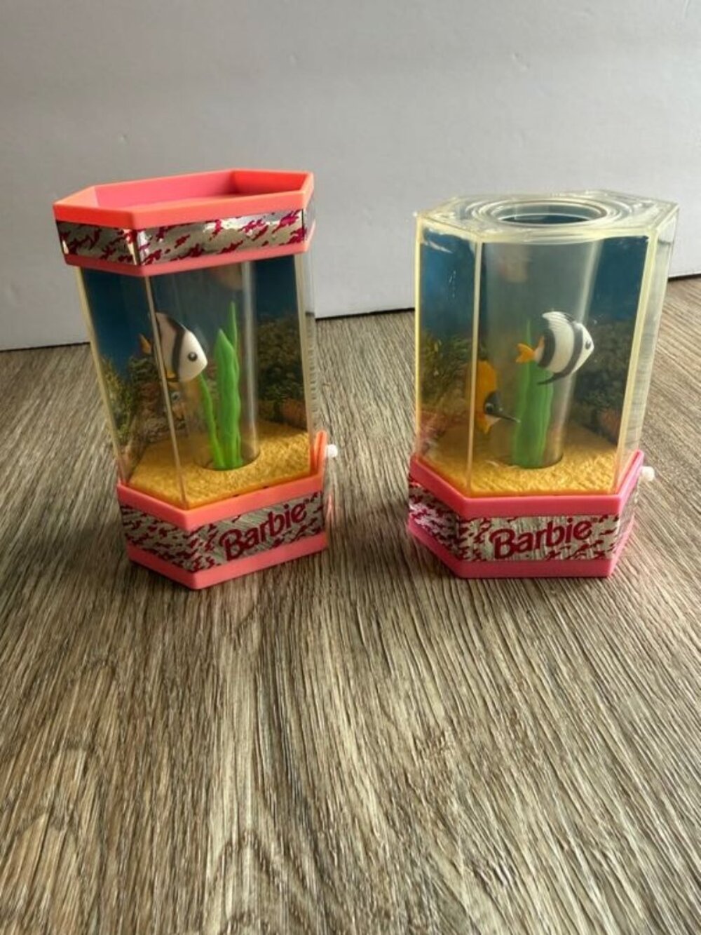 Vintage 1995 Barbie Wind-Up Fish Tank - Lot of 2
